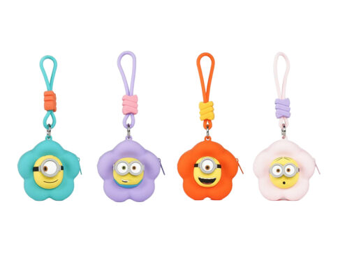New Genuine Minions Flower Zero Wallet Cute Earphones Organizer Key Bag Creative Small Wallet