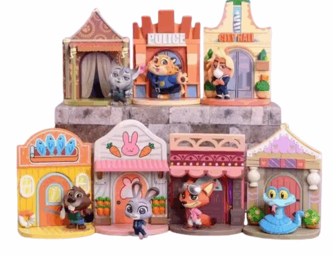 HotToys Zootopia 2 Scene Blind Box COSBI Judith Nick Doll Desktop Handmade Gift