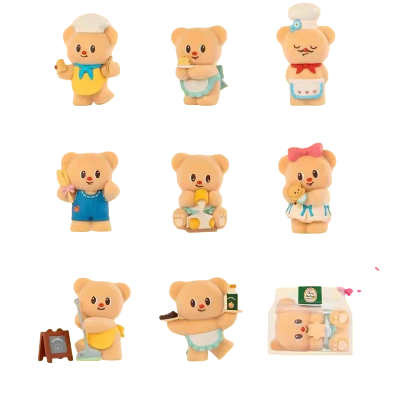 Butter Bear Baking Workshop Series Blind Box Trendy Play Accessories Cute Desktop Ornament Doll Gift